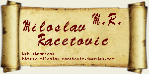 Miloslav Račetović vizit kartica